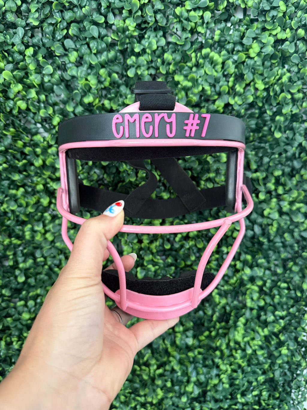 Personalized Softball Fielding Mask Name Plate handmade by Ranch Haus Creations