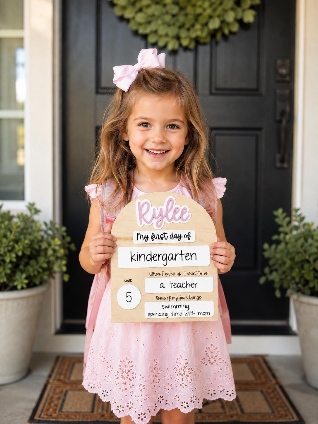 Personalized First Day of School Sign handmade by Ranch Haus Creations