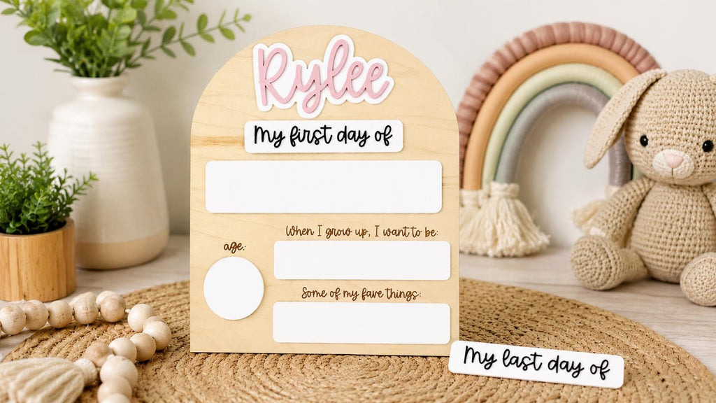 Personalized First Day of School Sign handmade by Ranch Haus Creations