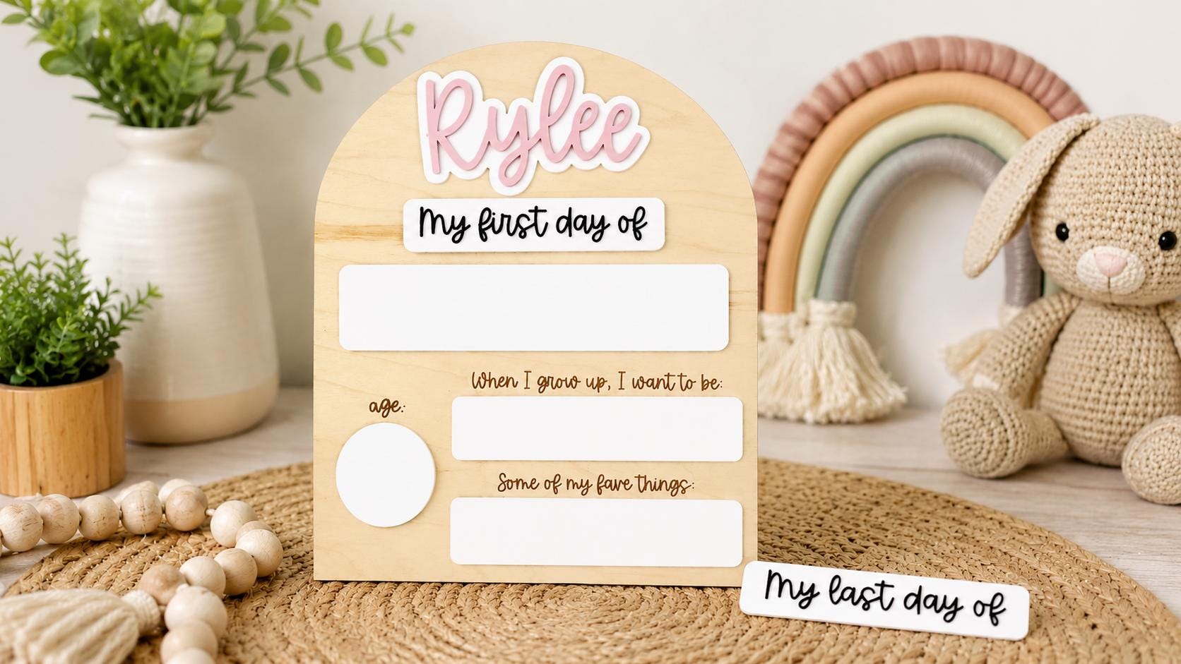 Personalized First Day of School Sign handmade by Ranch Haus Creations