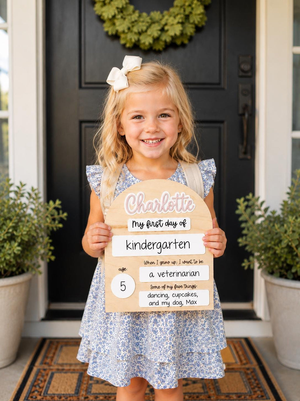 Personalized First Day of School Sign handmade by Ranch Haus Creations
