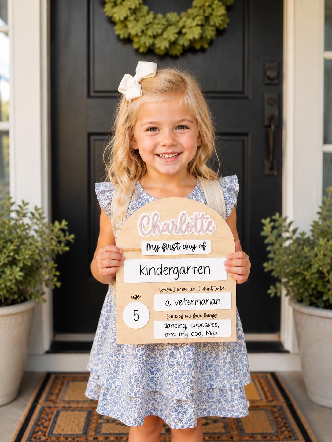 Personalized First Day of School Sign handmade by Ranch Haus Creations